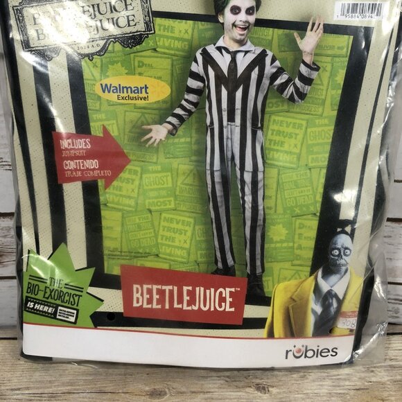 NEW Rubies BettleJuice Costume Boys Size 6/7 Small Jumpsuit Halloween - Picture 3 of 8
